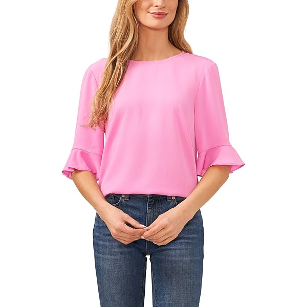 売れ筋商品|||セセ カットソー トップス レディース Women's Puff-Sleeve Mixed-Media Crewneck Top Rich Black 81vIfnRpxGL._UY1000_.jpg