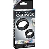 PipedreamFantasy C-Ringz Max-Width Silicone Rings Dildo, Black, 1 Pound