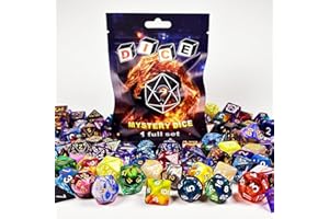 HAOMEJA 9pcs Mystery Dice Set/ 7pcs Random Polyhedral DND Dice + 2pcs D6-Sided Dice/D&D Dice，Apply to RPG，MTG，Role Playing Table Game，Party Gifts (1 Set 9pcs)