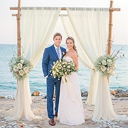 PARTISKY Wedding Arch Draping Fabric,2 Panels 18FT