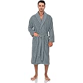 TowelSelections Mens Robe 100% Cotton Terry Cloth Towel Bathrobe Luxury Soft Shawl Bath Robe for Men
