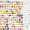 Diinokiy 200Pcs Dollhouse Miniature Food Drinks Bottle Cooking Toys Kitchen Accessories Mini Play Fake Resin Pretend Game Party Tableware Bread Cake Ice Cream 1/12 Doll House Landscape