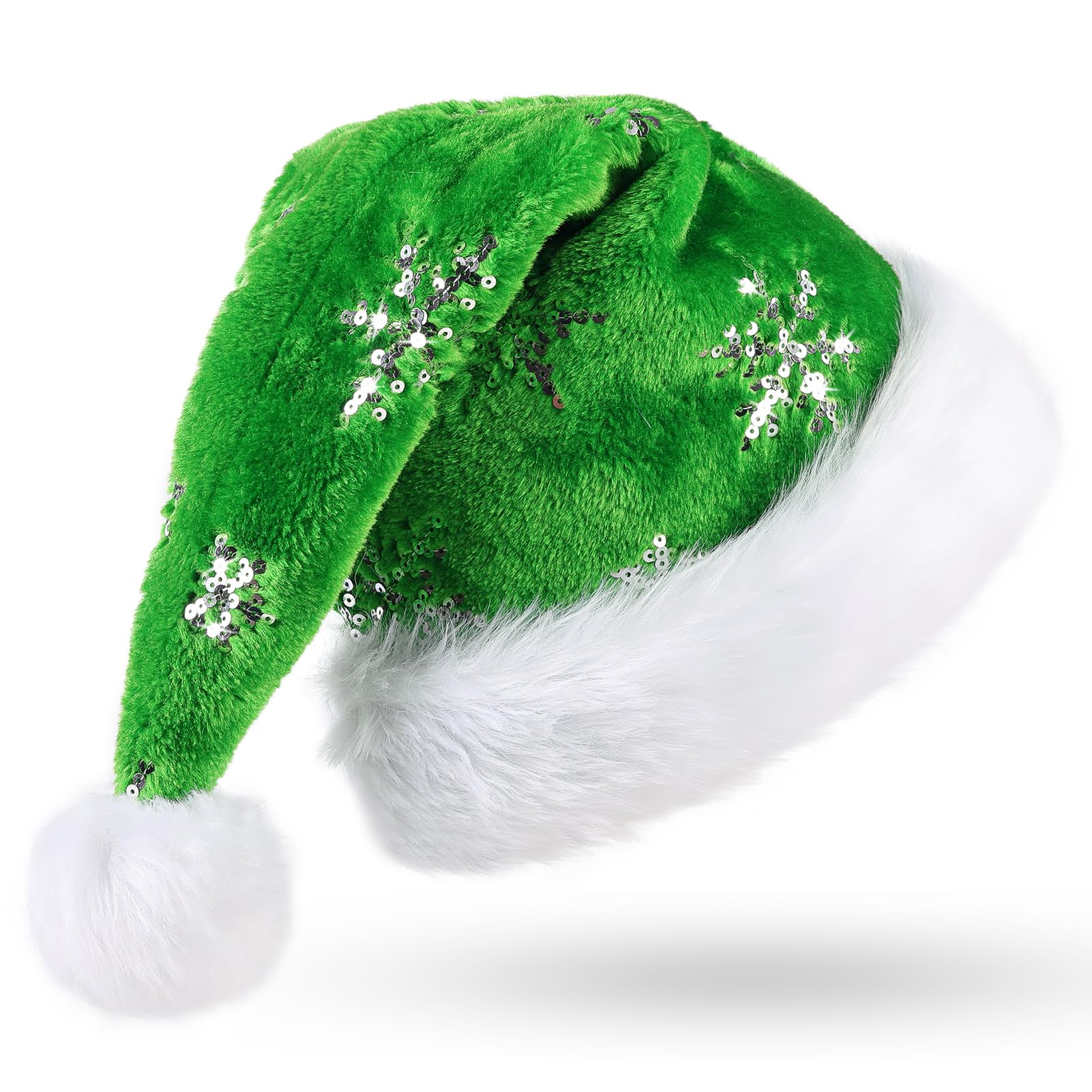 CITÉTOILE Luxury Green Santa Hat For Women And Men, Large Father Christmas Hat - Xmas Party Home Decor