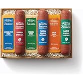 The Wisconsin Cheeseman 6-Piece Meat &amp; Cheese Bars &amp; Logs Collection | Summer Sausage Meats and Cheeses Gift Basket for Adults, Women &amp; Men - Holiday Charcuterie Board, Thank You Gifts