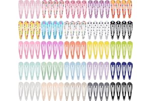 WD&CD Girls Hair Clips 100 Pcs, 2 Inch Metal Snap Hair Clips Cute Hair Barrettes for Baby Girls Toddlers Kids Women Accessori