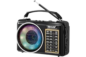 Gelielim Bluetooth Speaker with Radio, Small Radios Portable AM FM, Colorful Light, Rechargeable Battery Powered, Support USB/TF Card, Portable Radio Bluetooh Speaker for Home, Outdoor