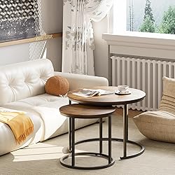 aboxoo Coffee Table Nesting Round Table Set of 2