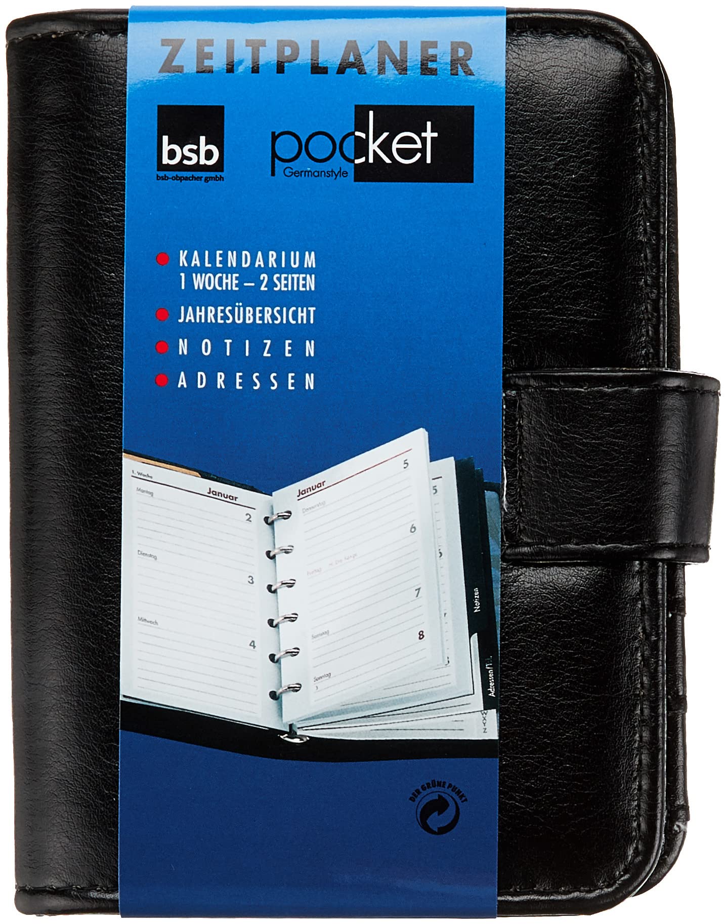 Classic A7 Personal Organiser Soft Foil Black