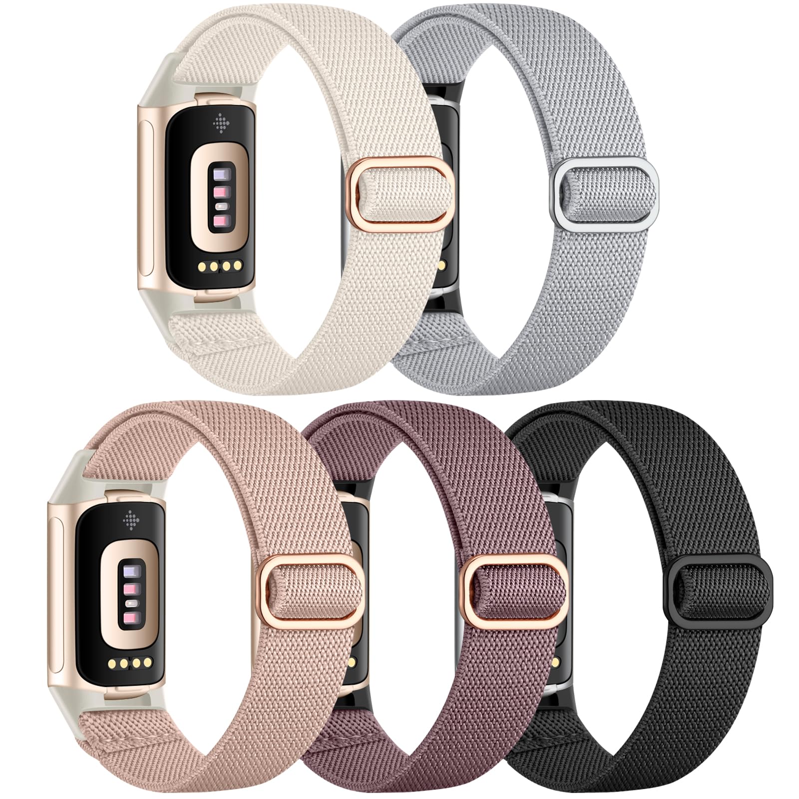 Photo 1 of Maledan Elastic Band Compatible with Fitbit Charge 6/Charge 5 Bands Women, Waterproof Stretchy Nylon Strap Bracelet Replacement Wristbands for Fitbit Charge 5/Charge 6 Fitness Tracker Accessory