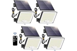 Gusicil Outdoor Solar Lights, Split Solar Motion Sensor Outdoor Lights with Remote Control, IP65 Waterproof Solar Lights, 172LED 3Modes Solar Flood Lights for Yard,Patio,Garden,Garage, 4 Pack