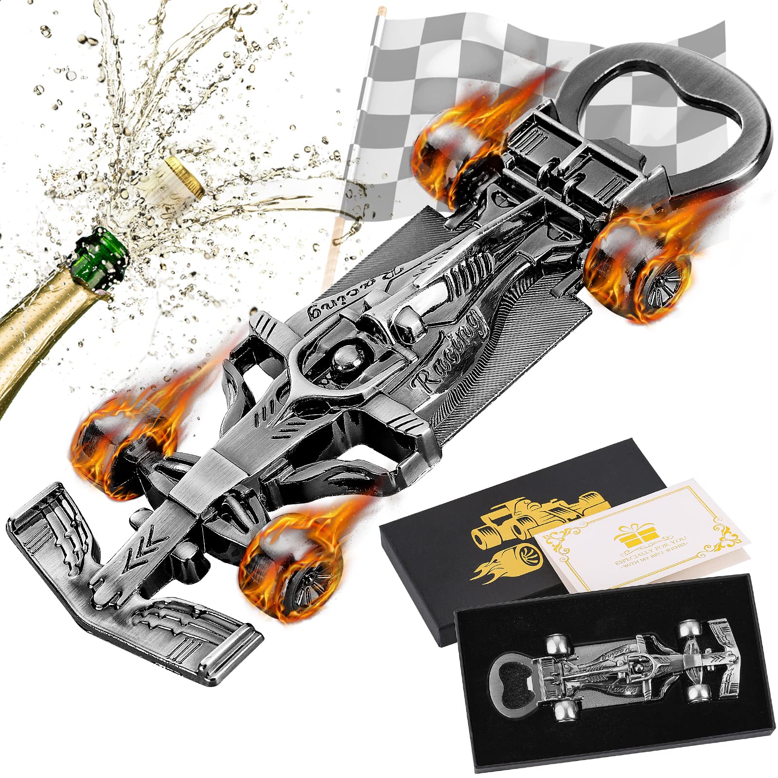 LKKCHER Racing Car Bottle Opener - Unique Gifts for Men, Fathers, Racing Fans