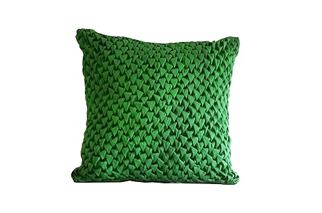 Buy Gray Life Dupion Silk Smocking Triangle Cushion Cover 16x16