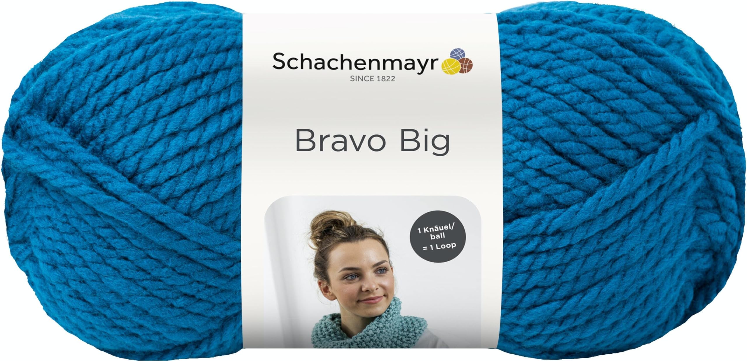 Schachenmayr Bravo Big, hand knitting yarn, 9807705, wool, sapphire blue, 23 x 8.1999999999999993 x 10 cm โ image 1