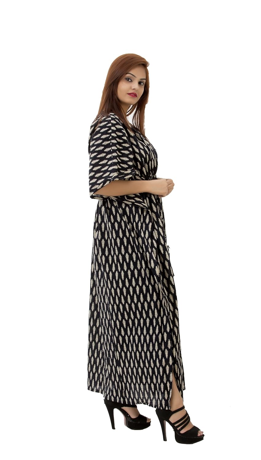 handicraft-palace women's cotton gown (kl-128_black_50)