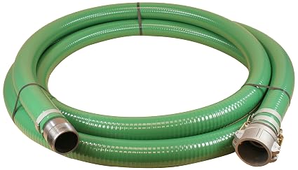 Abbott Rubber Pvc Suction Hose Assembly, Green, 3" Male X Female Cam And Groove, 40 Psi Max Pressure, 25' Length, 3" Id (708289322386)