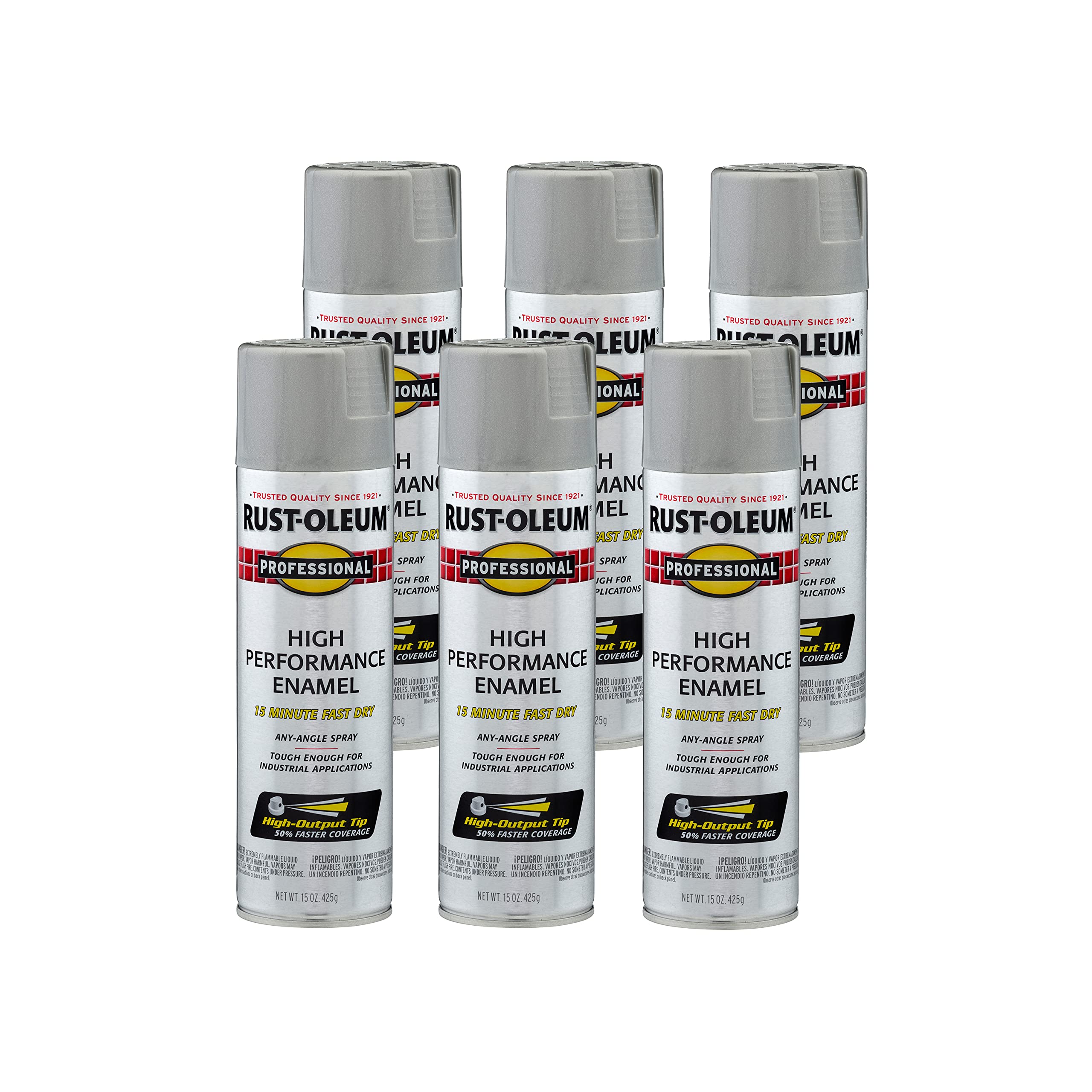 Rust-Oleum 7581838-6PK Professional High Performance Enamel Spray Paint, 15 oz, Gloss Light Machine Gray, 6 Pack Image Rust-Oleum 7581838-6PK Professional High Performance Enamel Spray Paint, 15 oz, Gloss Light Machine Gray, 6 Pack Image
