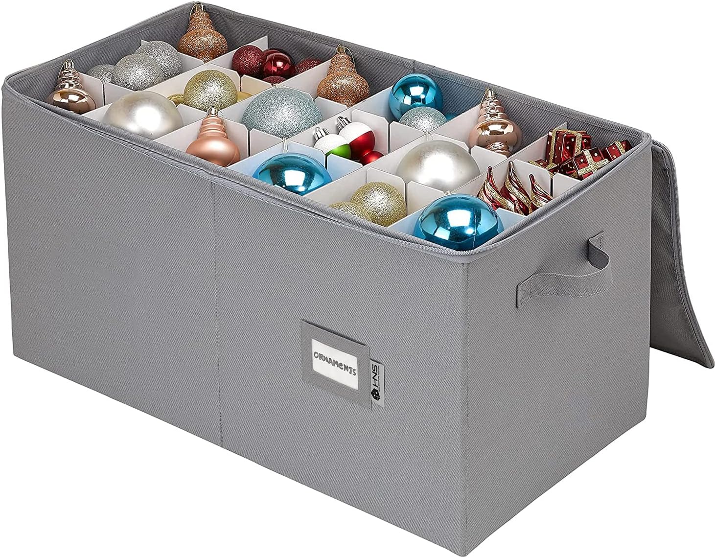 Holiday Décor Storage - Christmas Ornament Storage Container with Dividers -Box Stores Up to 54-4