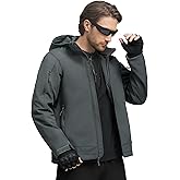 FREE SOLDIER Men's Softshell Hiking Jacket Waterproof Hooded Tactical Hunting Jacket
