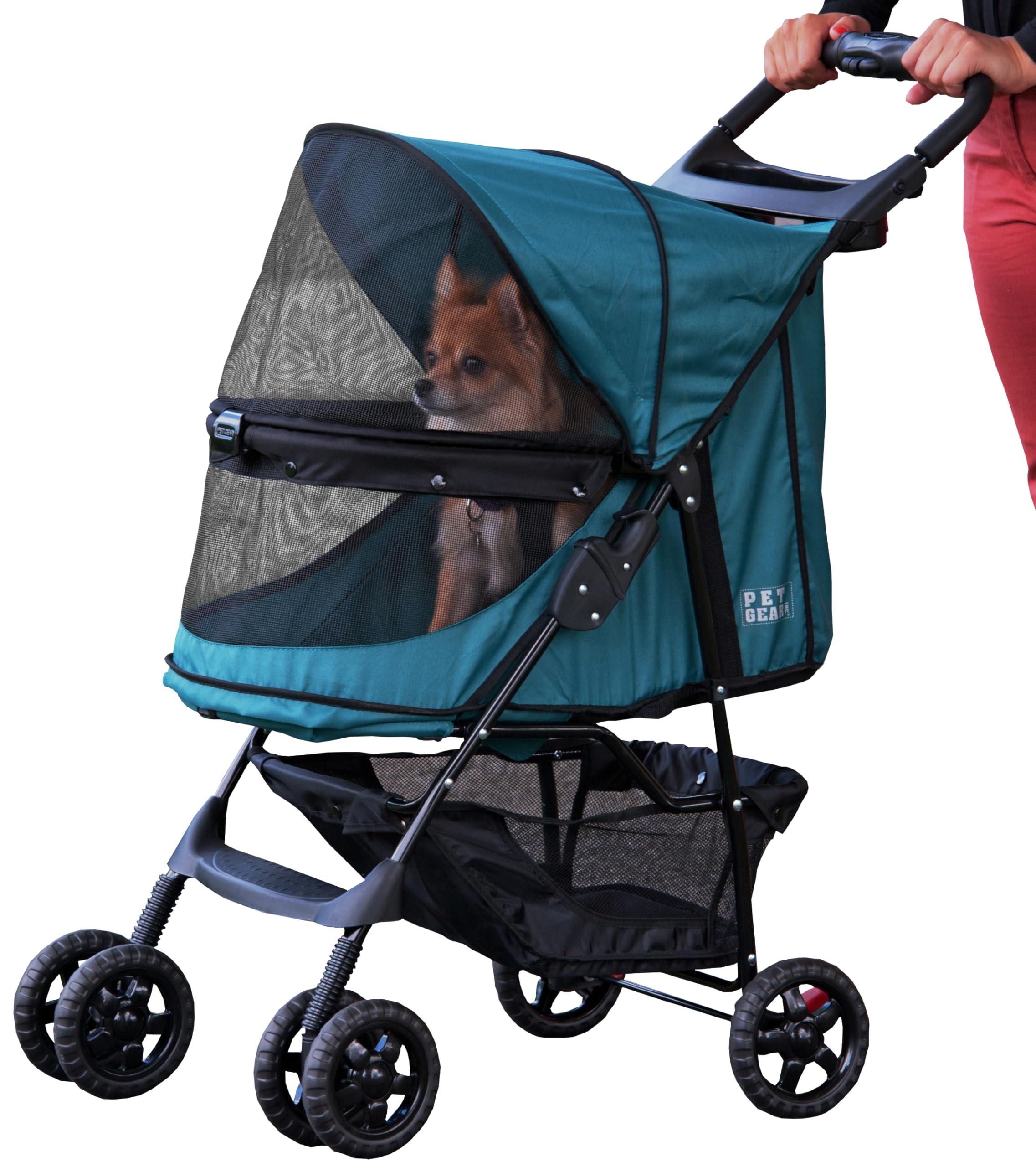 Pet Gear No-Zip Happy Trails Pet Stroller for Cats/Dogs, Pine Green