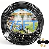 Bonviee Misters for Outside Patio, 75FT Misting Cooling System for Patio, 75FT (23M) Misting Line+28 Mist Nozzles+3/4" Brass 