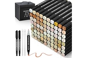 TOMMAX Markers Skin Tones, 80 Colors Copic Marker Pen Dual Tip Alcohol Sketch Markers Set for Kids Adults Artists Painting, Coloring