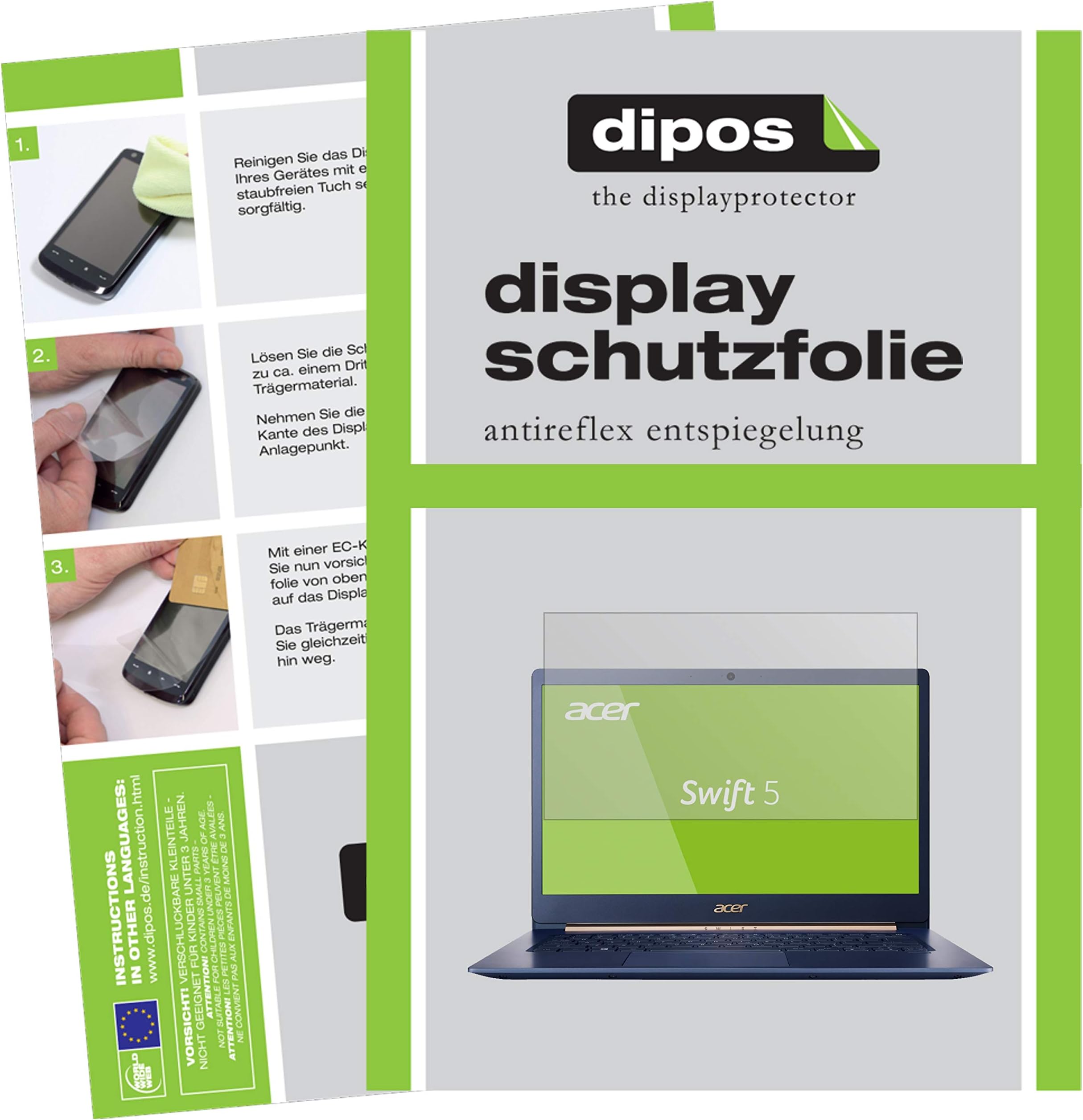 dipos I 2x Screen Protector matte compatible with Acer Swift 5 SF514-52T Protection Films