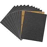 12-Sheet 120 Grit Wet Dry Sandpaper, 9 x 11 Inch Sand Paper Silicon Carbide Abrasive Sanding Sheets for Woodworking, Automotive and DIY Projects