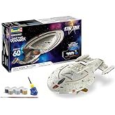 Revell Star Trek USS Voyager NCC-74656 Model Kit - Starter Gift Set 13604 | 1:670 scale Star Trek model building kit, USS Voyager, includes paint glue and brush, 67 parts, skill level 3, Ages 10+