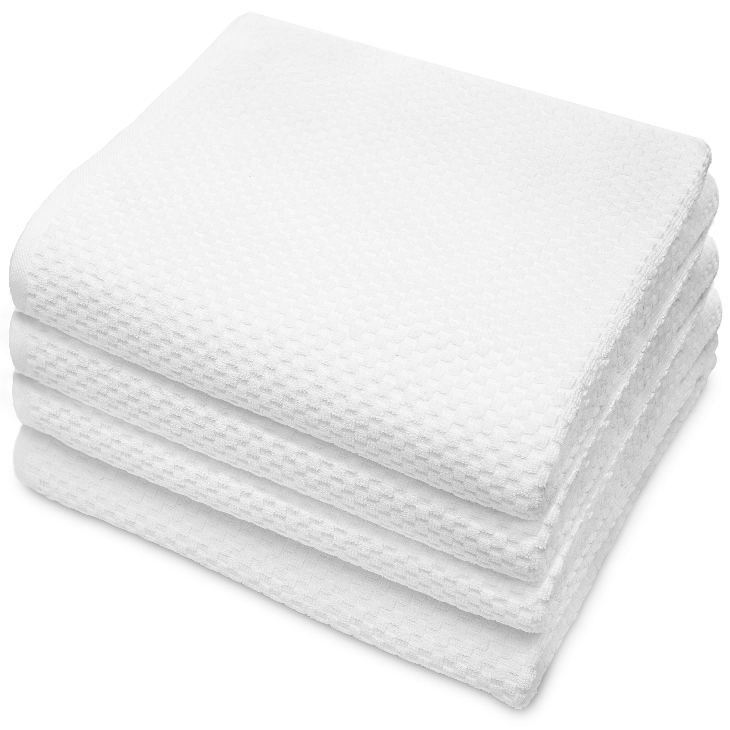 COTTON CRAFT Euro Spa Set of 4 Luxury Waffle Weave Bath Towels, Oversized Pure Ringspun Cotton