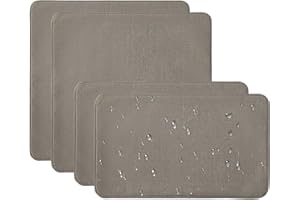 Unimatta Outdoor Sunbrella Decorative Throw Pillow Covers Only, Pack of 4, 17"x17" & 20"x12" Water Repellent Replacement Lumbar Pillow Case for Patio, Couch, Sofa and Patio Furniture, Cast Shale