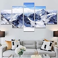 SIGNWIN 5 Panel Canvas Wall Art Modern Art Contemporary Landscape Multicolor Photography Relax/Calm Sky for Home Decorations Ready to Hang - 60