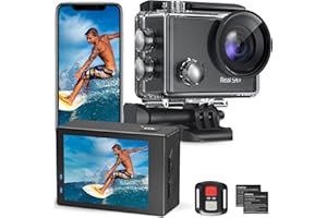 Haiita Speed 10 Action Camera 5K 30FPS Waterproof Camera Underwater 131 FT with EIS, Remote Control Sports Camera 5X Zoom with 64GB SD Card and 2 Battery