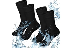 Jeyiour 2 Pairs Waterproof Socks Unisex Waterproof Breathable Outdoor Skiing Hiking Wading Fishing Socks for Men Women
