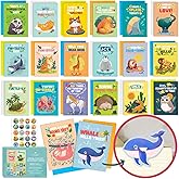 Animal Fun Fact Cards with Bookmarks - 20 Greeting Cards with Pop-Out Bookmark Mini Gifts - Punny, Funny Bulk Thinking of You Notecards for Kids, Grandkids, Teachers, Students, Friends, Family & More