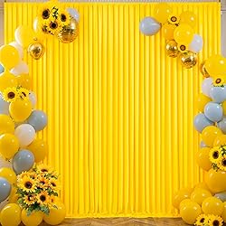 10ft x 10ft Yellow Backdrop Curtain for Parties