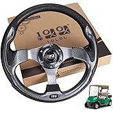 10L0L Golf Cart Steering Wheel, Generic of Most Golf cart EZGO Club Car Yamaha (style1 Gray)