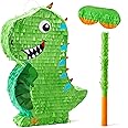Dinosaur Pinata with Plastic Bat and Paper Blindfold（15.5H X 10.5W X 3D), Cinco De Mayo Party, Dinosaur Animal Theme Parties Decorations, Indoor or Outdoor fiesta