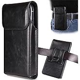 INGIDO Holster for iPhone 17 Pro Max 16 Pro Max 15 Pro Max 14 Pro Max 13 Pro Max 16 Plus 15 Plus 14 Plus, Premium Leather Pouch with Belt Clip Phone Holster Belt Case, Black -L