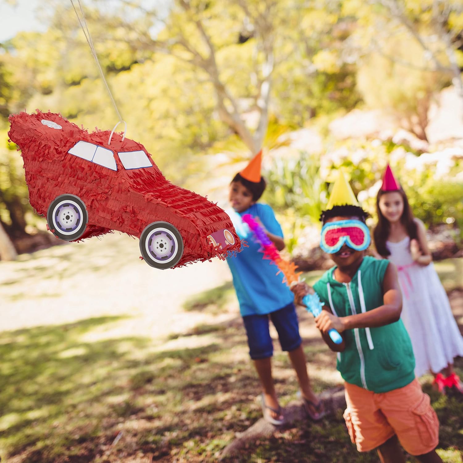 Pinata Fur Kinder Bunt Zum Selbst Befullen Relaxdays 3 Tlg Mit Pinata Stab Und Augenmaske Pinata Set Auto Geburtstagsparty Partyzubehor Dekoration Kuche Haushalt Wohnen