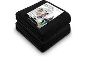 ZUPERIA Black Drop Cloth (4 x 15 Feet - Pack of 2) - Pure Canvas Drop Cloth for Painting, Curtains & Floor Protection Washable & Reusable Tightly Woven Paint Cover for Multipurpose use