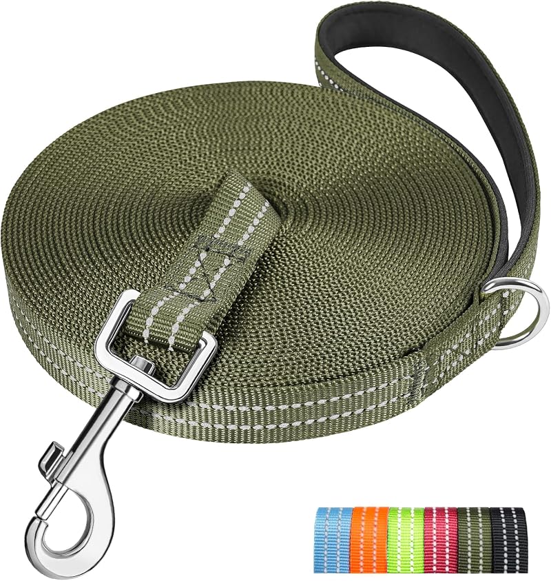 X XBEN Long Line Dog Lead 3M-30M Reflective Lightweight Training Leash