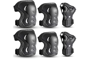 Knee Pads Elbow Pads with Wrist Guards Protective Gear Set for Kids Youth Adult Skateboard Sports Skateboarding Roller Skatin