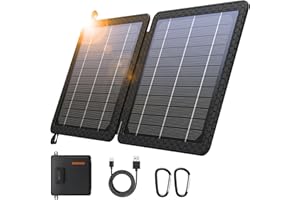 GOODaaa 10W Portable Solar Charger with Dual USB Outputs Super Handy Foldable Size 24% High Conversion Efficiency Solar Panels, Waterproof & Dustproof & Shockproof, Wide Compatibility