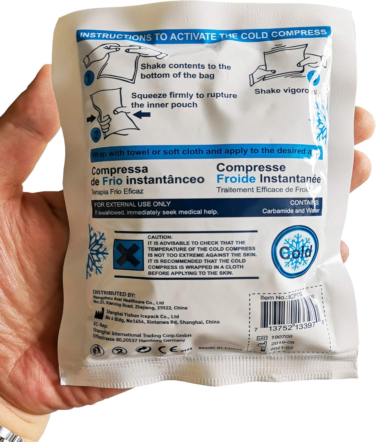 Instant Cold Pack (4”x 5.5”) – Set of 25 Disposable Cold Therapy Ice Packs for Pain Relief, Swelling, Inflammation, Sprains, Strained Muscles, Toothache – for Athletes & Outdoor Activities: Health & Personal Care
