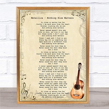 Metallica Rien Ne Else Matters Chanson Lyric Guitare Citation D