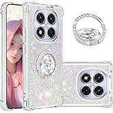 CCSmall Clear Glitter Case for Xiaomi Redmi Note 14 Pro Plus 5G, Flowing Liquid Quicksand Bling Sparkly Cute Cover with Kickstand Case for Redmi Note 14 Pro 5G / Pro+ 5G LSZ Colorful