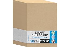 Lot de 50 feuilles d'aggloméré de 27,9 x 43,2 cm – 50 pt (point) en carton kraft marron lourd pour scrapbooking et support de