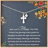 AnalysisyLove Sterling Silver Dainty Cross Necklace for Girls, Baptism Gifts for Girl, First Communion, Confirmation Gifts for Teenage Girl, Easter Jewelry Christian Birthday Gifts