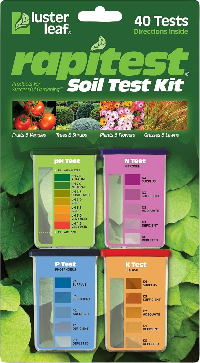Luster Leaf 1601 Rapitest Soil Test Kit pH N P K Levels 40 Tests