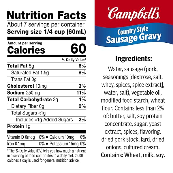 CAMPBELL’S COUNTRY STYLE SAUSAGE GRAVY, 13.8 OZ CAN